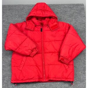 Brian Brothers Vintage Red Puffer Jacket XXL Hooded‎ Insulated Winter Coat